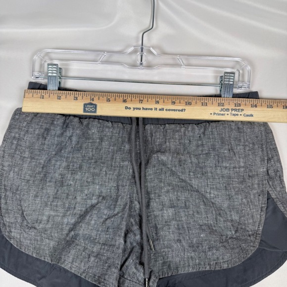 Athleta Womens Charcoal Gray Linen Hybrid Running Shorts Size 2 Drawstring - Picture 5 of 8